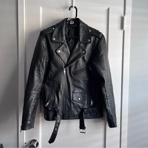 Reclaimed Vintage Black Leather Moto Jacket M